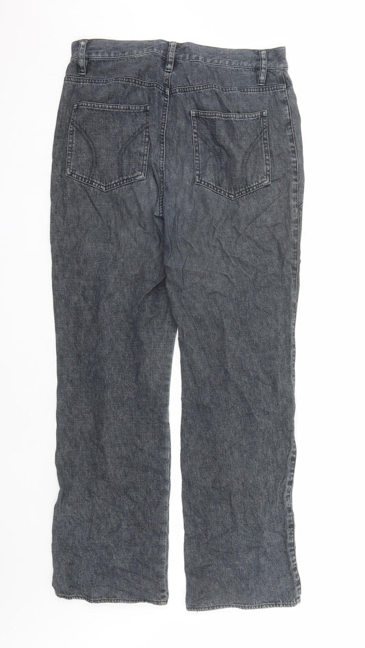 Per Una Womens Blue Cotton Straight Jeans Size 12 L29 in Regular Zip