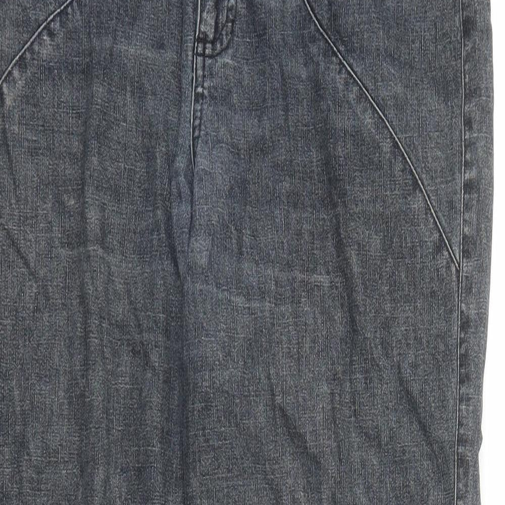 Per Una Womens Blue Cotton Straight Jeans Size 12 L29 in Regular Zip