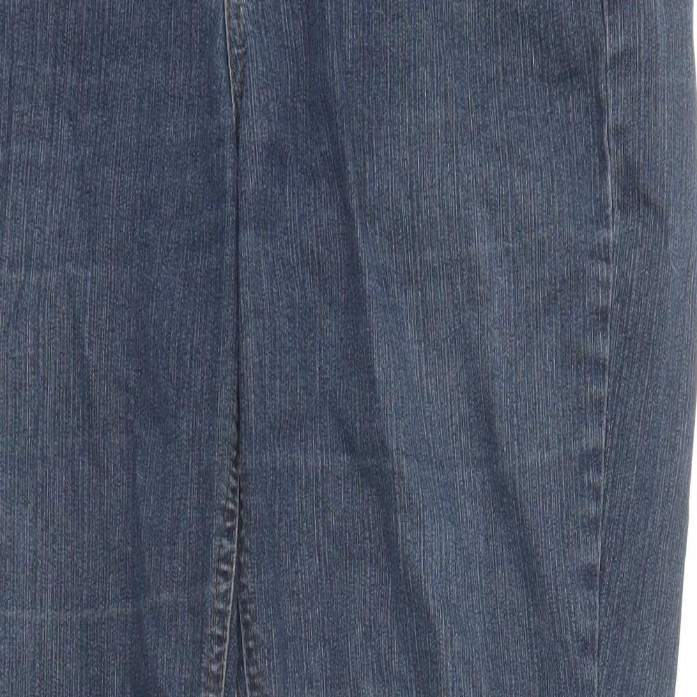 Now Womens Blue Cotton Straight Jeans Size 12 L31 in Regular Zip