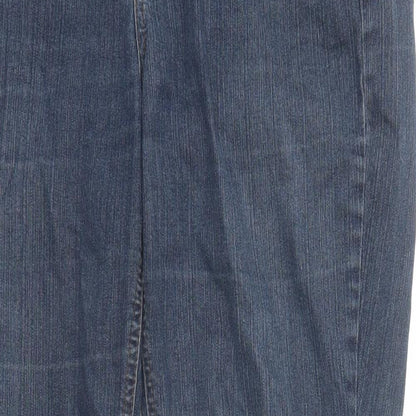 Now Womens Blue Cotton Straight Jeans Size 12 L31 in Regular Zip