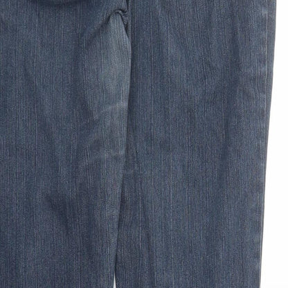 Now Womens Blue Cotton Straight Jeans Size 12 L31 in Regular Zip