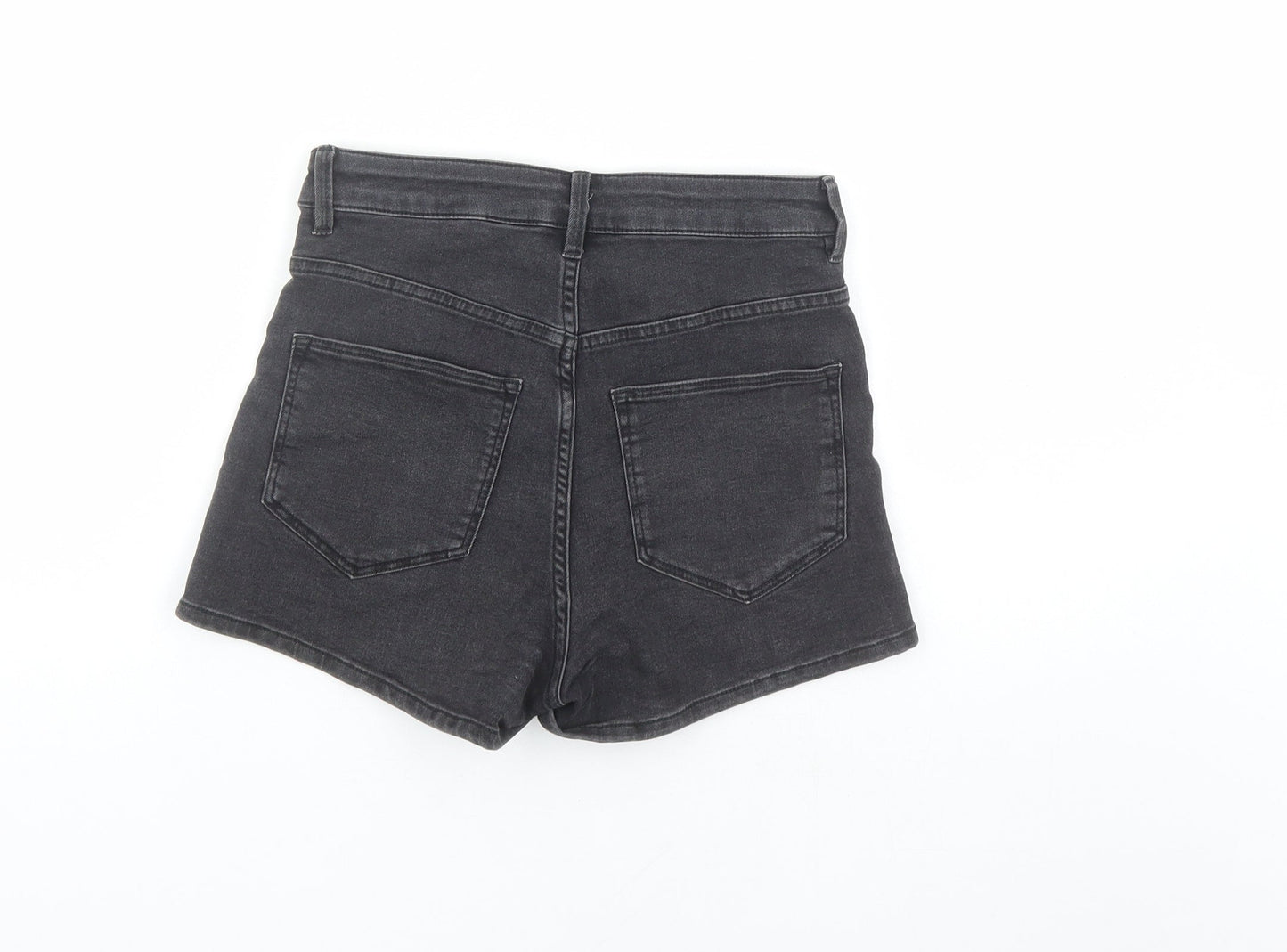 H&M Womens Black Cotton Hot Pants Shorts Size 26 in L3 in Regular Zip