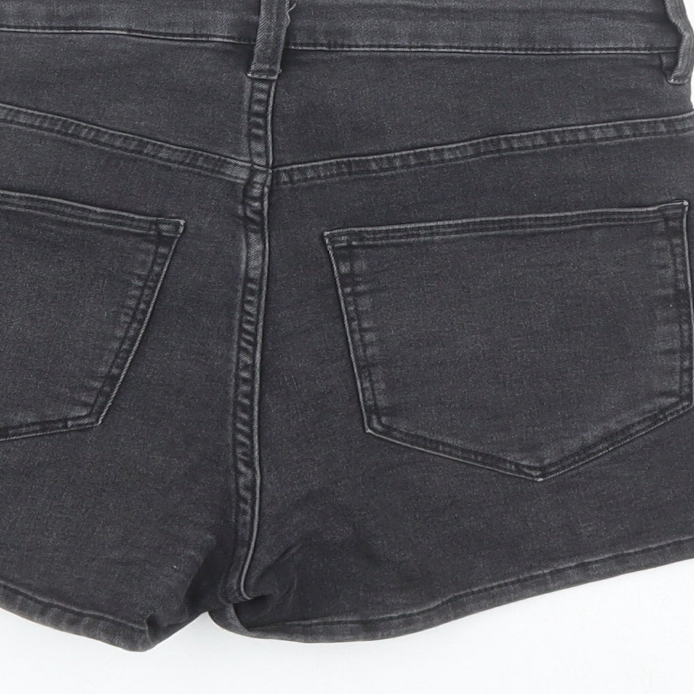 H&M Womens Black Cotton Hot Pants Shorts Size 26 in L3 in Regular Zip