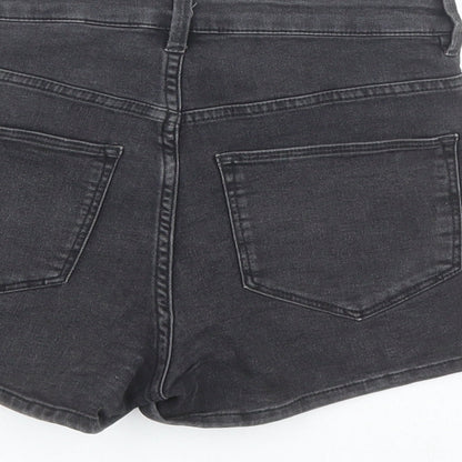 H&M Womens Black Cotton Hot Pants Shorts Size 26 in L3 in Regular Zip