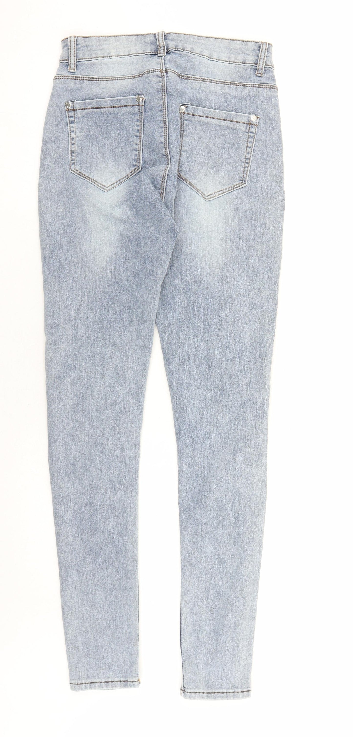 Miss One Womens Blue Cotton Skinny Jeans Size 12 L29 in Regular Zip