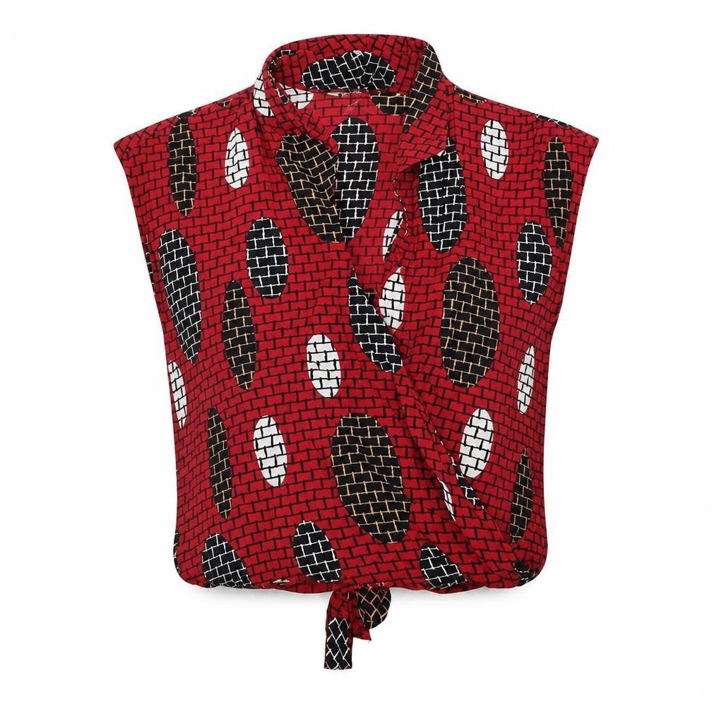 Womens UK Size S Esprit Red Wrap Blouse