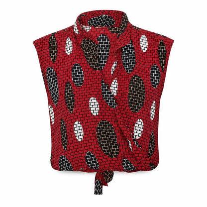 Womens UK Size S Esprit Red Wrap Blouse