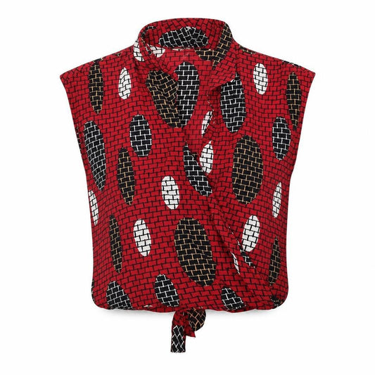 Womens UK Size S Esprit Red Wrap Blouse