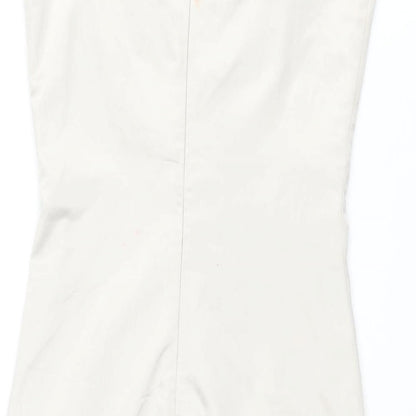Beige Womens Beige Polyester Bodycon Size 8 Sweetheart Zip - Lace Up