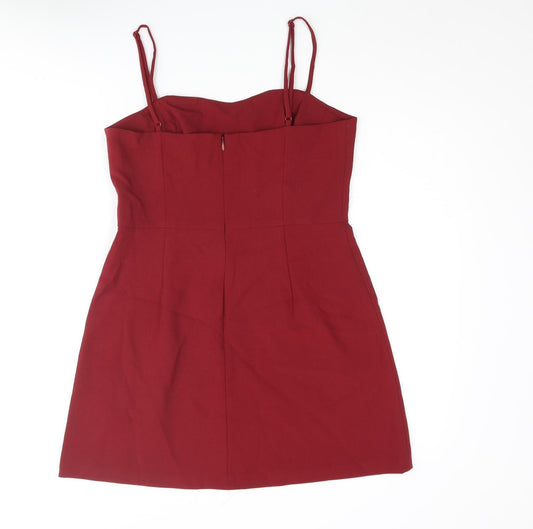 French Connection Womens Red Polyester Mini Size L Sweetheart Zip