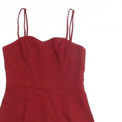 French Connection Womens Red Polyester Mini Size L Sweetheart Zip