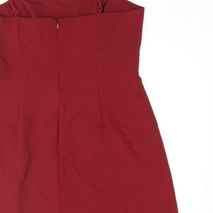 French Connection Womens Red Polyester Mini Size L Sweetheart Zip