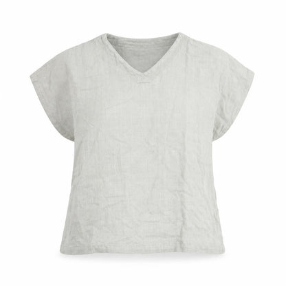 Snagam Imports Womens Green Cotton Basic Blouse Size M V-Neck