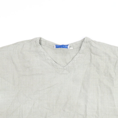 Snagam Imports Womens Green Cotton Basic Blouse Size M V-Neck
