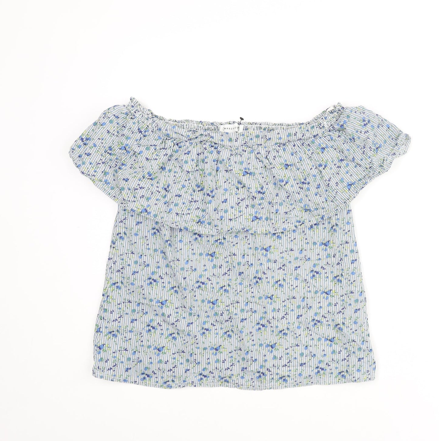 Womens UK Size 8 Warehouse Blue Basic Blouse