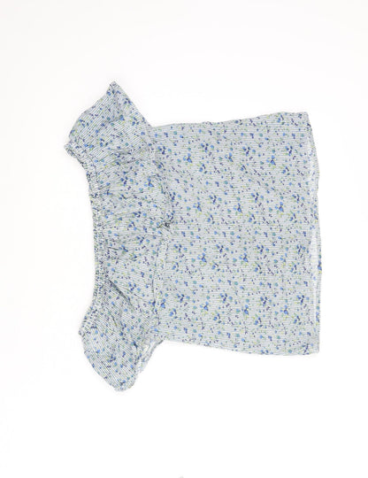 Womens UK Size 8 Warehouse Blue Basic Blouse