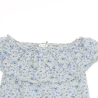 Womens UK Size 8 Warehouse Blue Basic Blouse