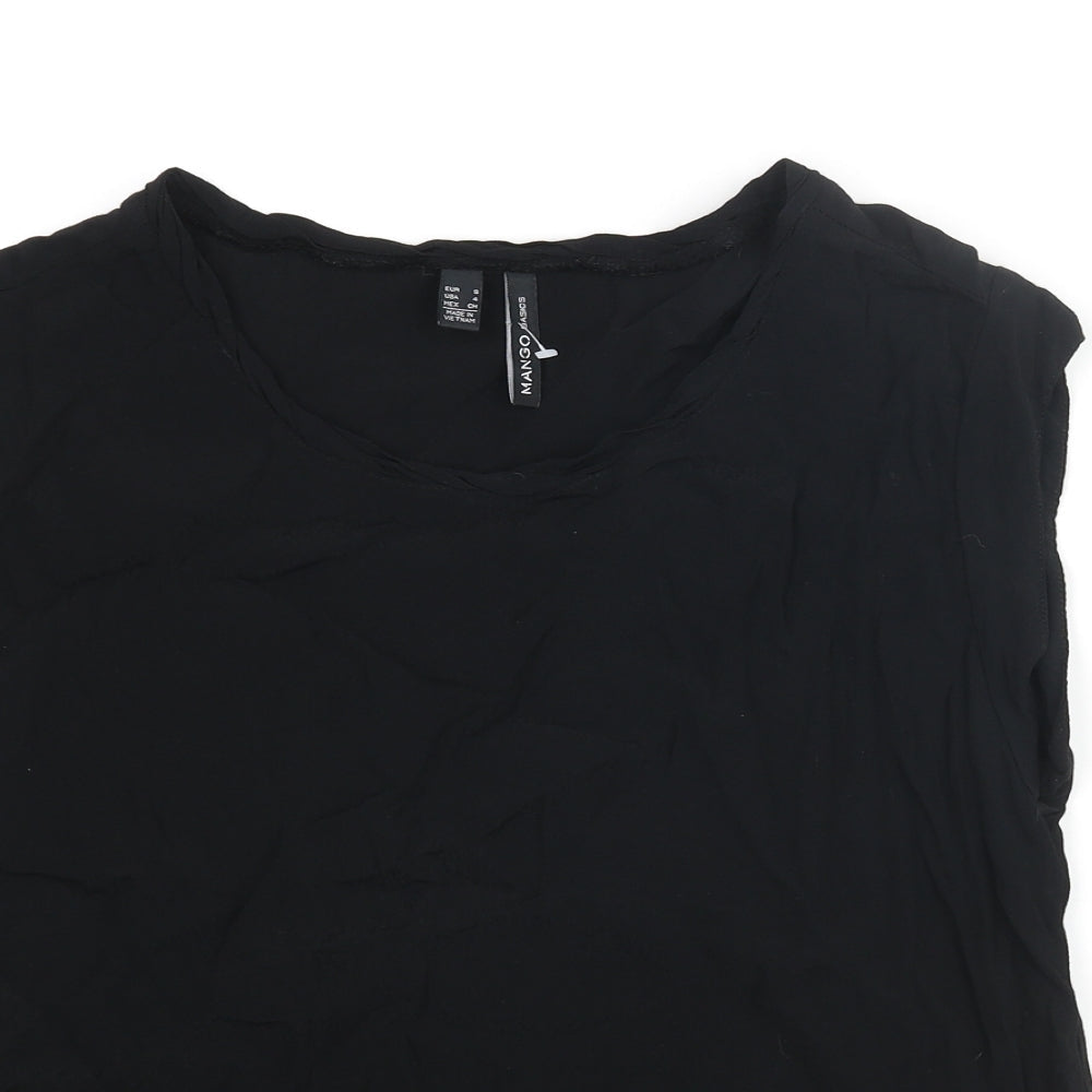 Womens UK Size S Mango Black Camisole Blouse