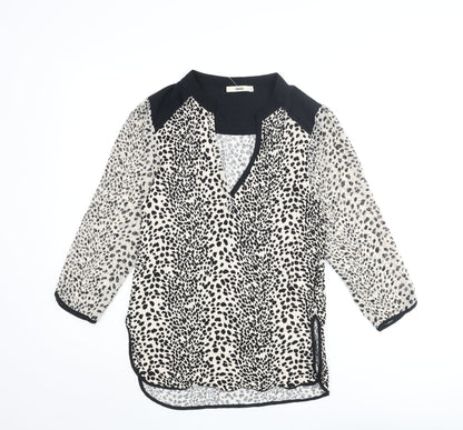 Womens UK Size S Oasis Beige Basic Blouse