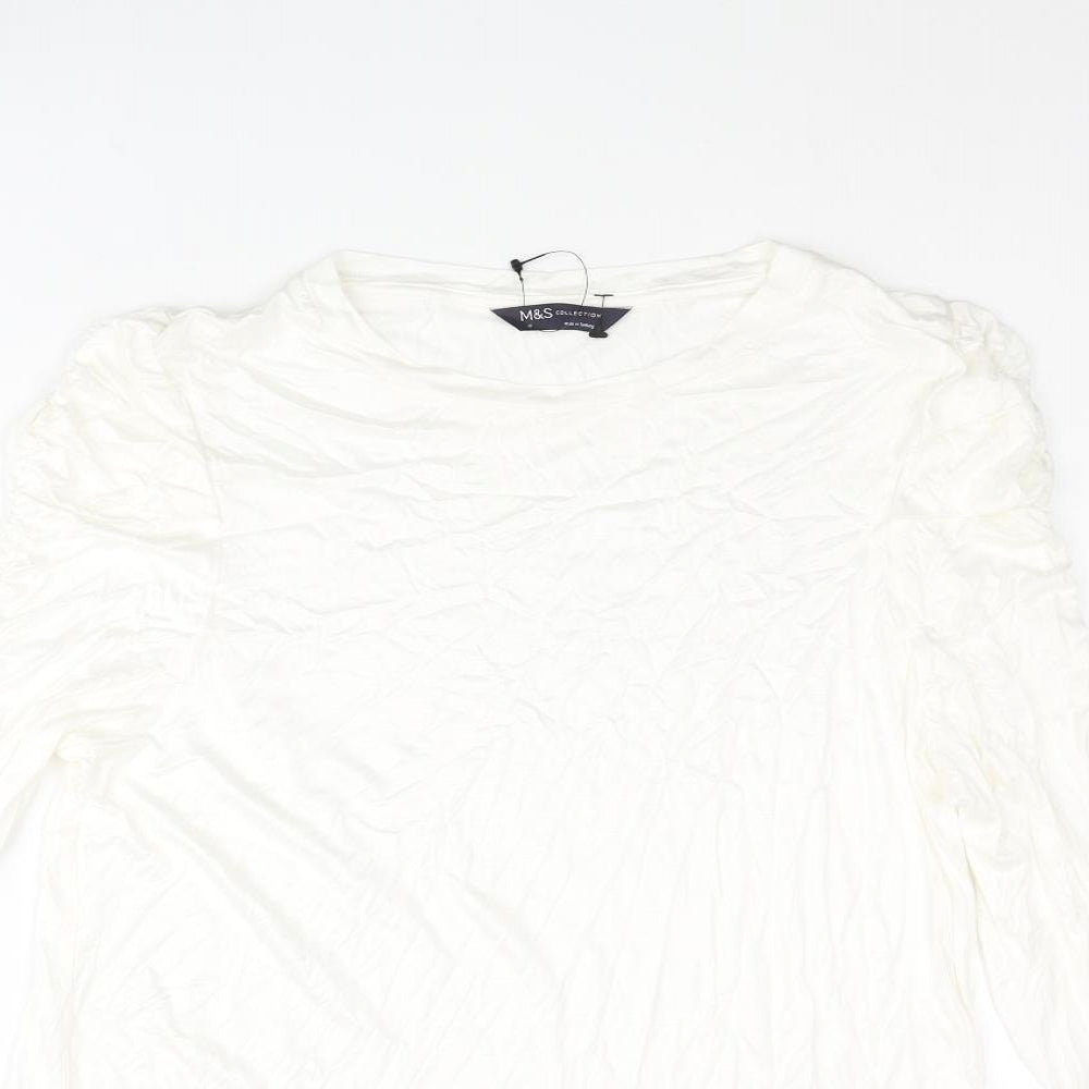 Womens UK Size 16 Marks and Spencer Ivory Basic Blouse