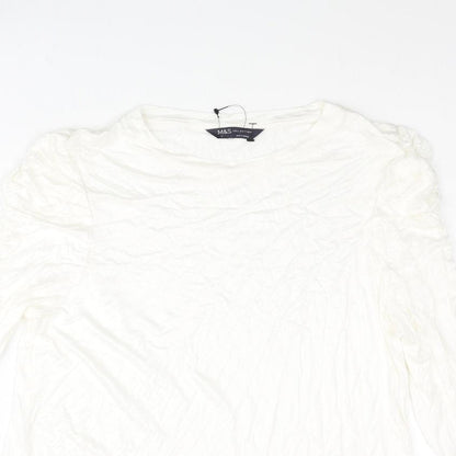 Womens UK Size 16 Marks and Spencer Ivory Basic Blouse