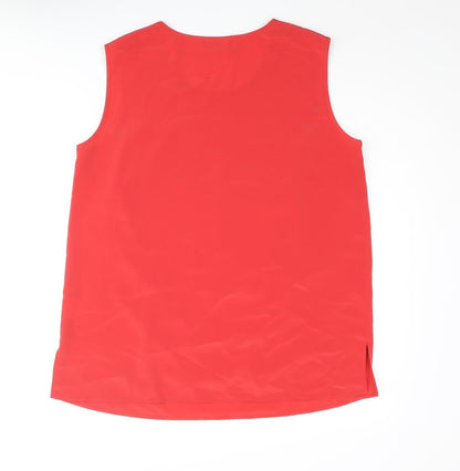 Basler Womens Red Polyester Camisole Blouse Size 14 Scoop Neck