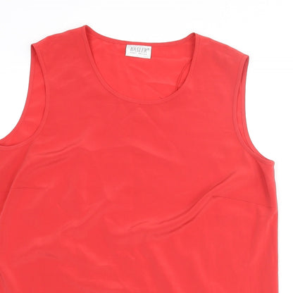 Basler Womens Red Polyester Camisole Blouse Size 14 Scoop Neck