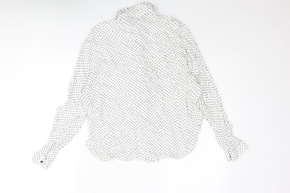 Womens UK Size M Zara White Basic Button-Up