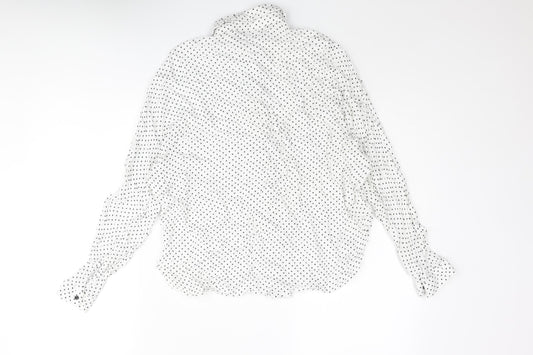 Womens UK Size M Zara White Basic Button-Up