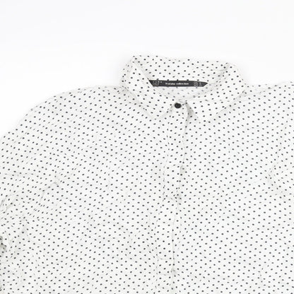 Womens UK Size M Zara White Basic Button-Up
