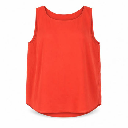 Forever 21 Womens Red Polyester Camisole Blouse Size M Round Neck - Open Back