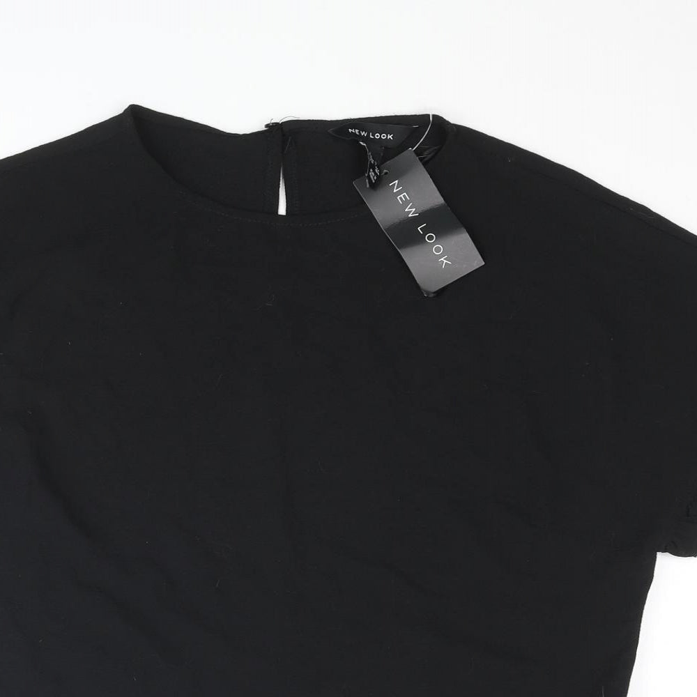 Womens UK Size 6 New Look Black Basic Blouse