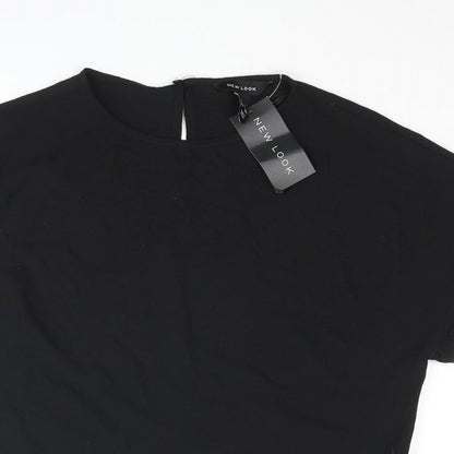 Womens UK Size 6 New Look Black Basic Blouse