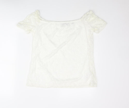Womens UK Size 14 Dorothy Perkins Ivory Basic Blouse