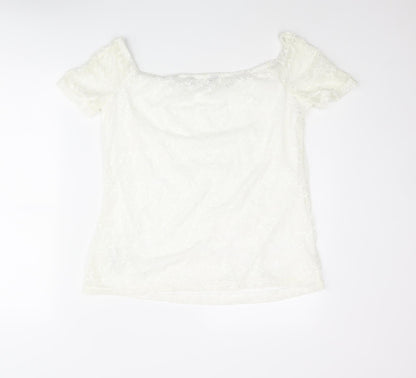 Womens UK Size 14 Dorothy Perkins Ivory Basic Blouse