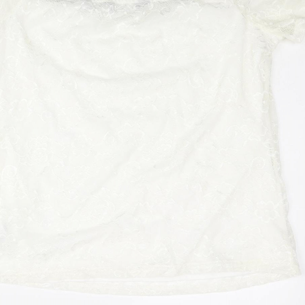 Womens UK Size 14 Dorothy Perkins Ivory Basic Blouse