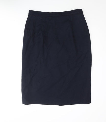Classics Womens Blue Polyester Straight & Pencil Skirt Size 16 Zip