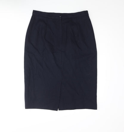 Classics Womens Blue Polyester Straight & Pencil Skirt Size 16 Zip