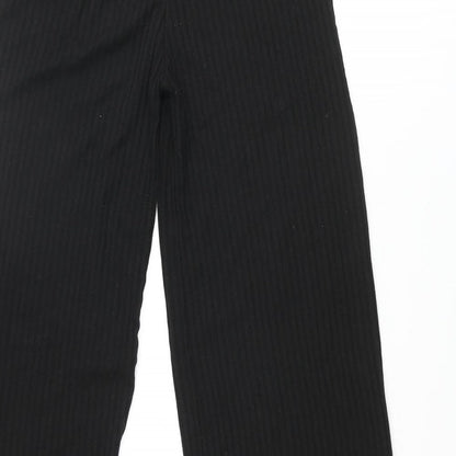 Addax Womens Black Viscose Trousers Size M L30 in Regular - Ribbed