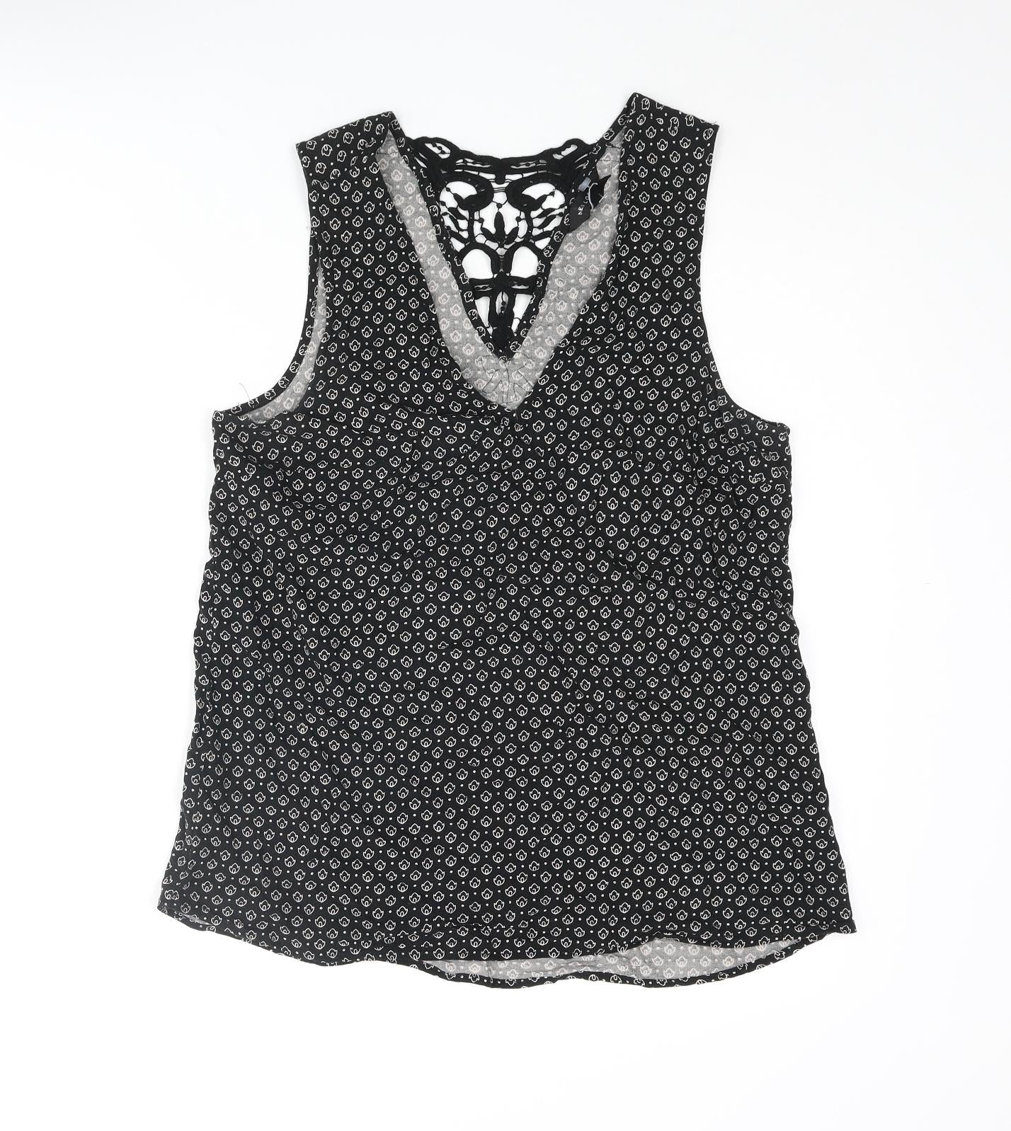 Womens UK Size 10 New Look Black Camisole Blouse