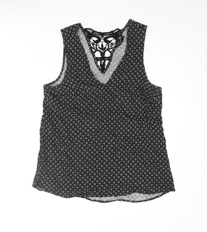 Womens UK Size 10 New Look Black Camisole Blouse