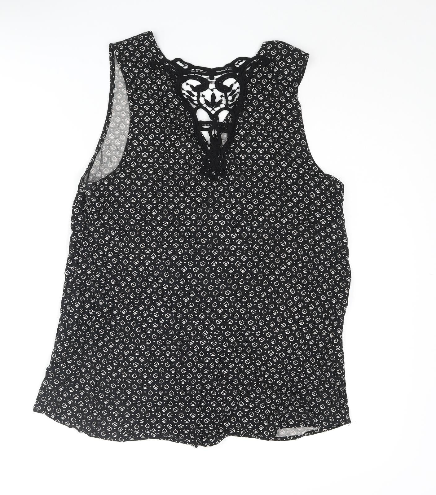 Womens UK Size 10 New Look Black Camisole Blouse