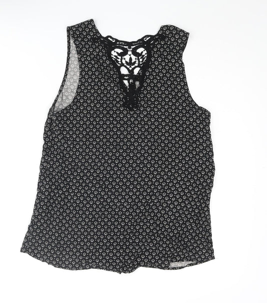 Womens UK Size 10 New Look Black Camisole Blouse