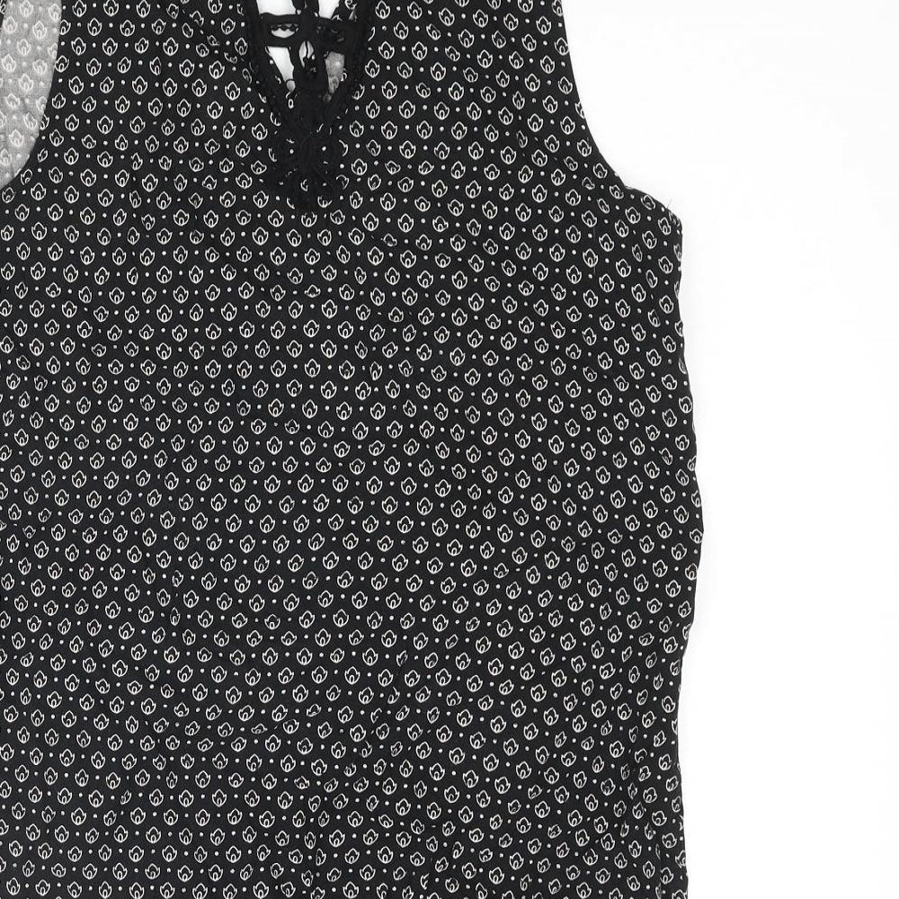 Womens UK Size 10 New Look Black Camisole Blouse