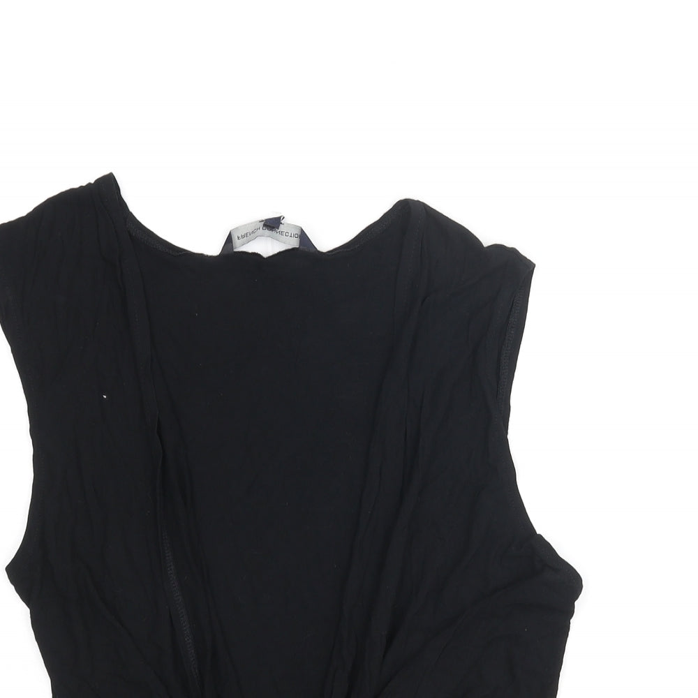 French Connection Womens Black Viscose Camisole Tank Size L V-Neck - Twist