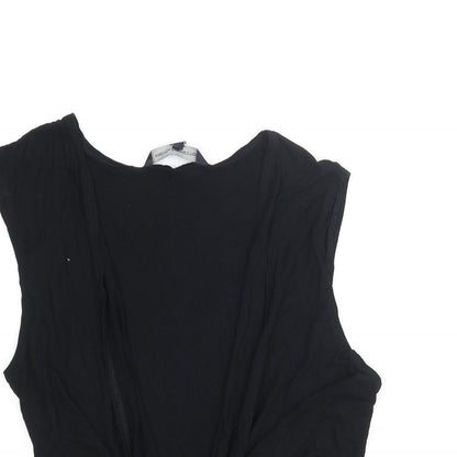 French Connection Womens Black Viscose Camisole Tank Size L V-Neck - Twist