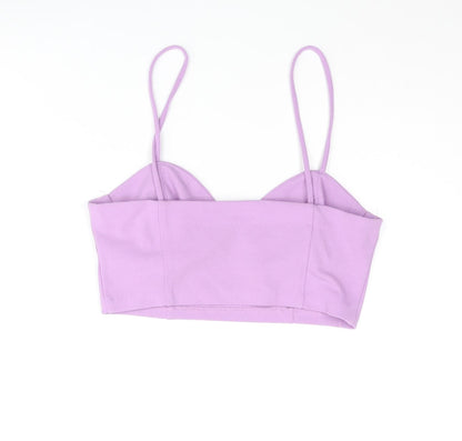 Zara Womens Purple Polyester Cropped Tank Size S Sweetheart - Bralette