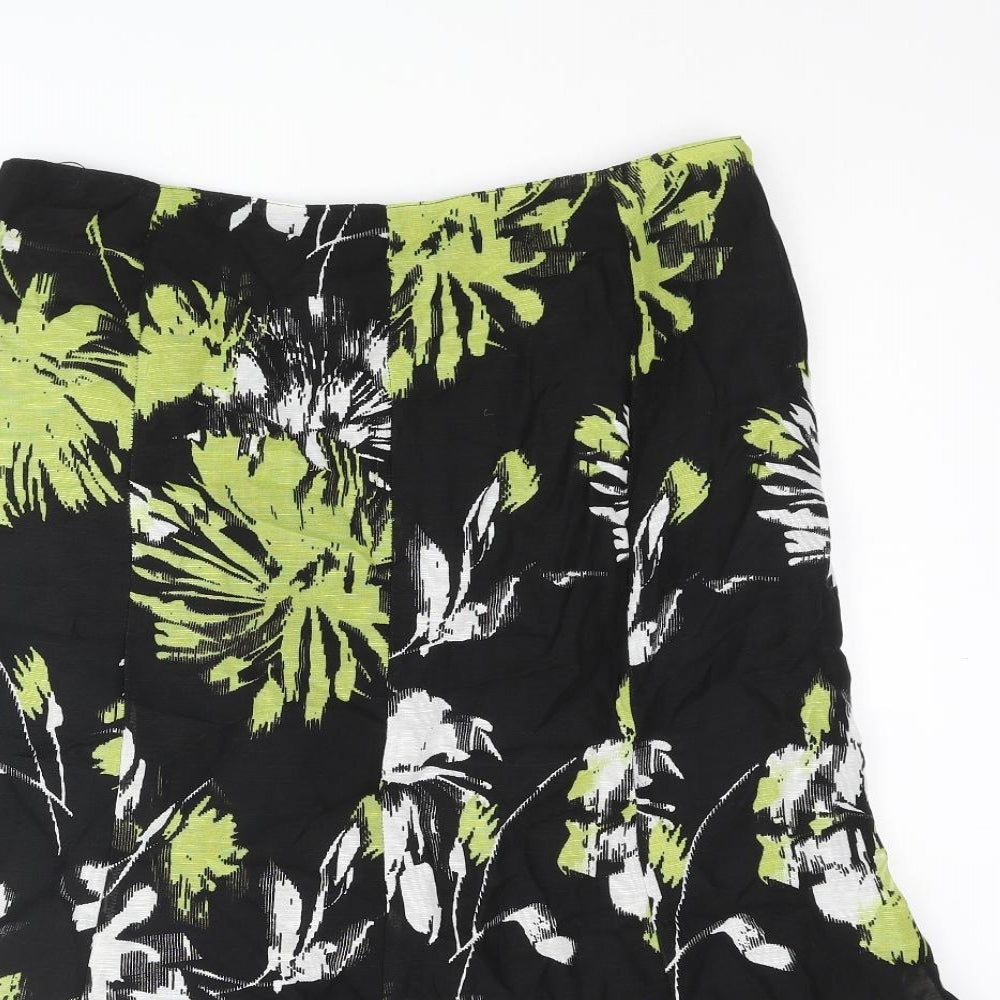 CC Womens Multicoloured Floral Viscose Trumpet Skirt Size 14 Zip