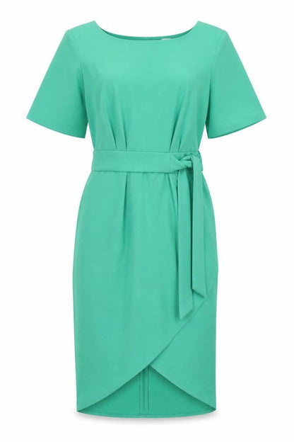 Closet Womens Green Polyester Pencil Dress Size 10 Roll Neck Zip - Tie