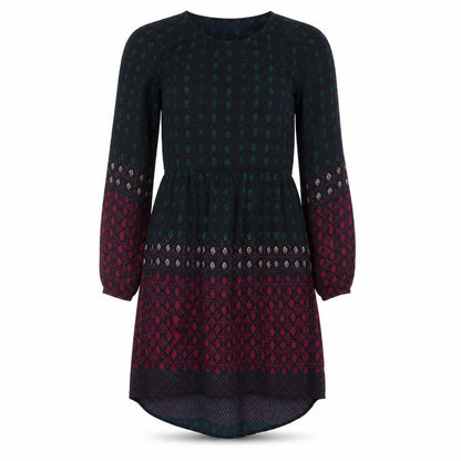 Staring at Stars Womens Blue Geometric Polyester Shift Size S Round Neck Pullover